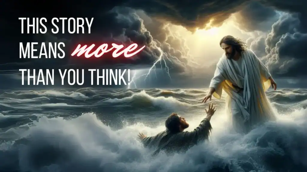 Thumbnail for Bible study on Jesus walking on water, illustrating the spiritual meaning of the storm and faith