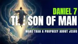 "Son of Man" figure ascending through clouds to Ancient of Days, representing divine identity.